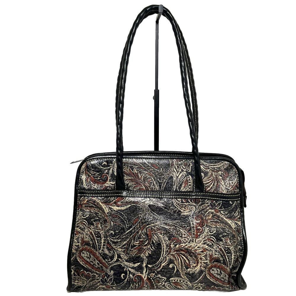 Patricia Nash Italian Leather Handbag Shoulder Bag Paisley Pattern